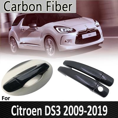 Schwarze Kohlefaser für Citroen DS3 2009 2010 2011 2012 2013 2014 2015 2016 2017 2018 Auto-Türgriffabdeckung