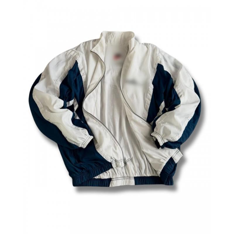 Veste d'hiver pour homme Vintage Color-Block à col montant et manches longues avec poches latérales