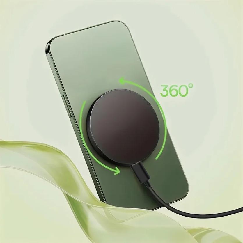 Mini Magnetic Wireless Charger Pad For Magsafe iPhone 17 16 15 14 13 Pro Max Samsung LED Magnet Fast Charging Phone Stand