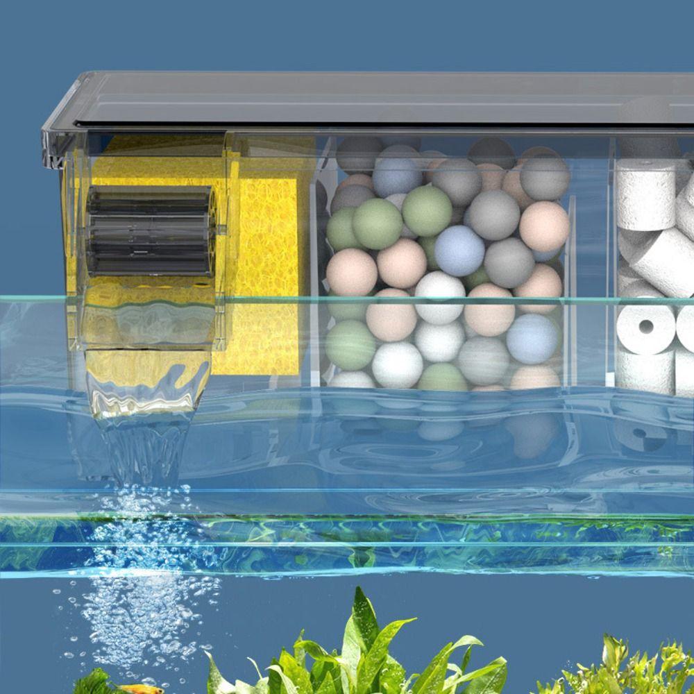 Wall Mounted Fish Tank Built-in Circulating Waterfall Filter Box With Water Pump Silent Circulating Water Purifier for Home
