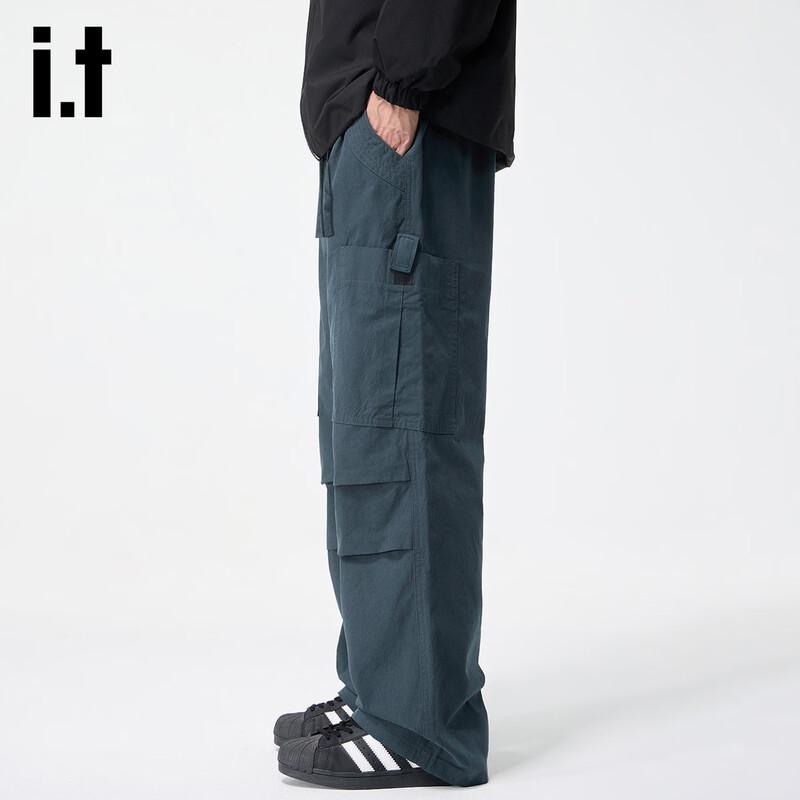 Izzue IT Men's Casual Multi-Pocket Straight Fit Cargo Pants
