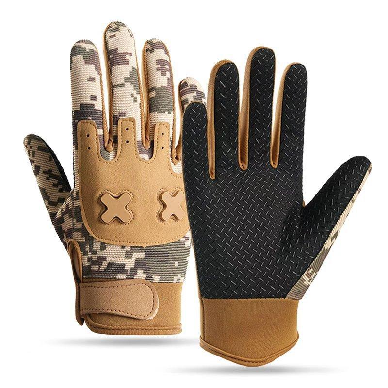 Off-road Sports Gloves Youth Full Finger Non-slip Breathable Bicycle Riding Gloves