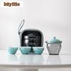 Creatieve Glazen Kalebas Reizen Thee Set Kit Zen 1 Pot 3 Kopjes Huishouden Thee Maker Organizer Draagbaar Buiten Voorraadzakken Collectie