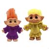2x 4 Inch Vintage Tiny Dolls Colored Hair Figures
