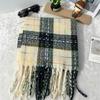 Roter Karomuster Weihnachts-Schal - Koreanischer Stil, Hochwertiges Imitat-Kaschmir