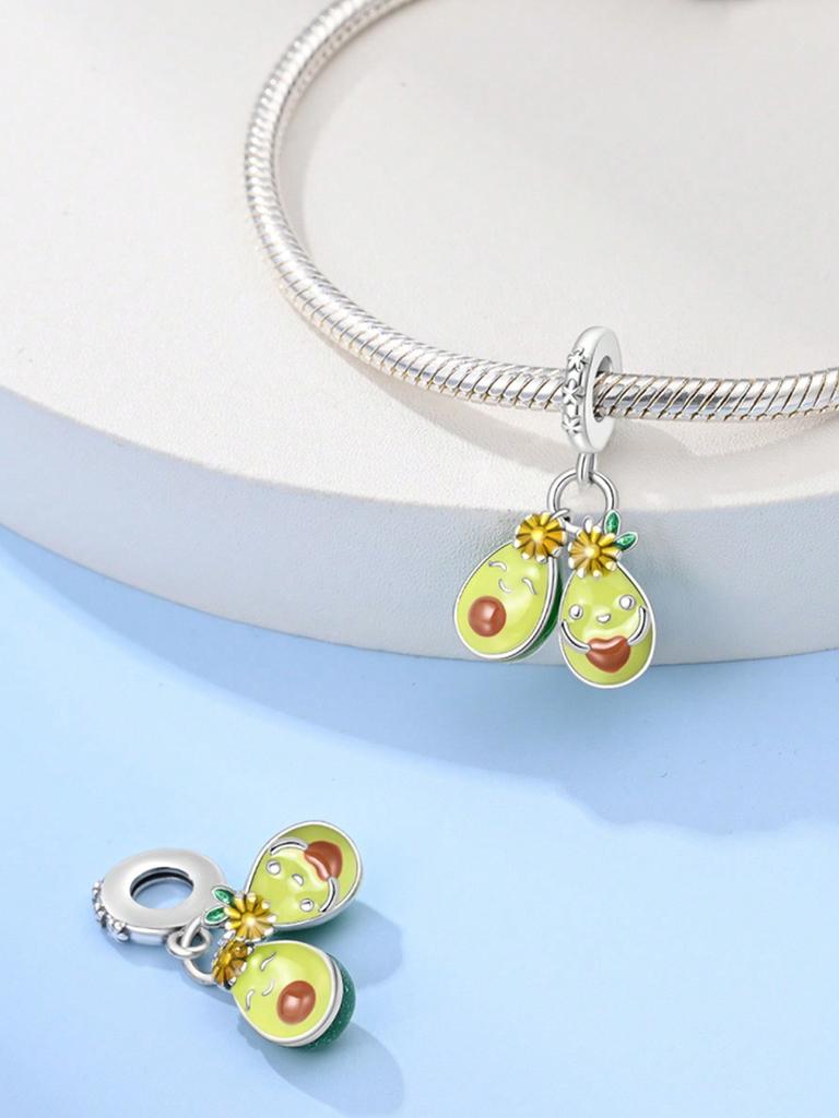 Charms Plata Copper Colors Avocado Beads Charm Pendant For Original Bracelet For Women Diy Jewelry Love Gift
