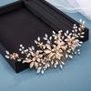  Pettine per Capelli con Perle di Cristallo Fermaglio per Capelli per Donne Fascia con Fiore e Foglia di Strass Diadema Accessori per Capelli da Sposa Gioielli Pettine Fermagli