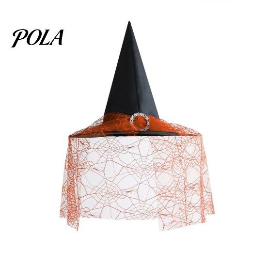Lightweight Fabric Witch Hat Steeple Halloween Hat, with Lace Edge, Pointed Breathable Headwear, for Cosplay Party Costume Performance