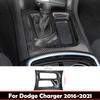 For Dodge Charger 2016- ABS Carbon Fiber Central Control Gear Shift BOX Panel Decorative Trim Sticker Interior Accessories