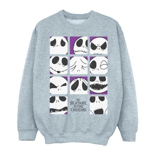 Disney Mens Nightmare Before Christmas Many Faces Of Jack Squares Sweatshirt