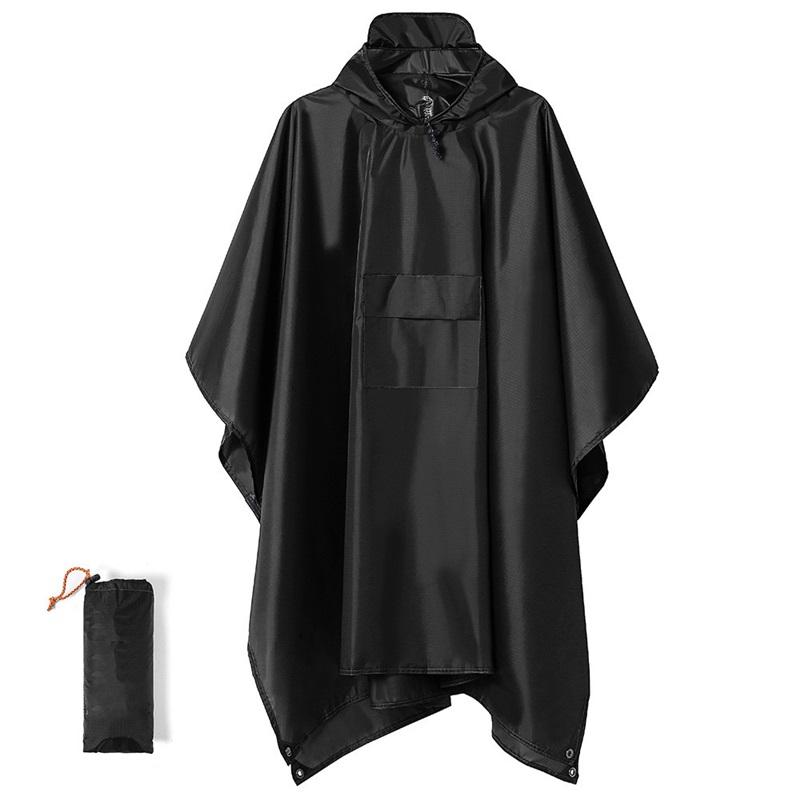 

Canopy Three In One Cloak Raincoat Poncho Adult Outdoor Hiking Travel Polyester Multifunctional Raincoat One Size армія зелений колір
