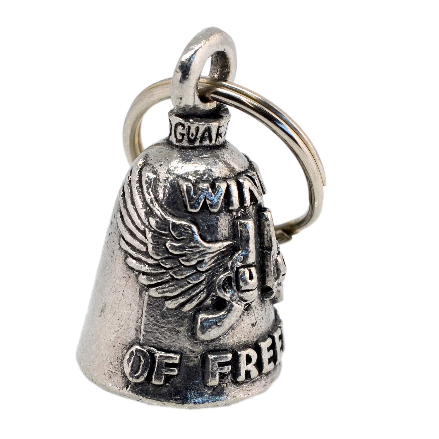 

Колокольчик-хранитель США AMGB-161 Крылья свободы, Байкерский амулет, Брелок для ключей, Амулет-колокольчик для безопасности дорожного движения, Олово Main body 38-40mm x