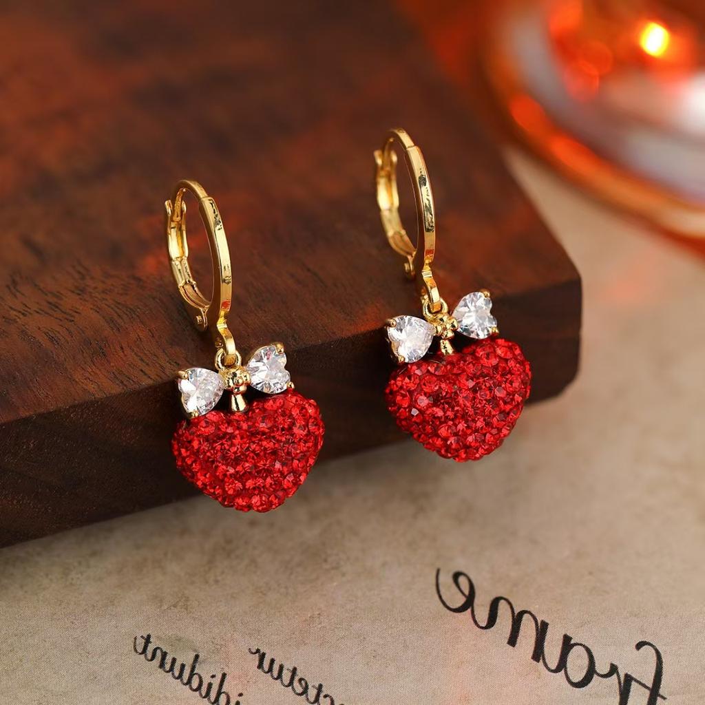 Classic Ear Buckle Anti-allergic Real Gold Electroplated Zircon Opal Earrings for Women