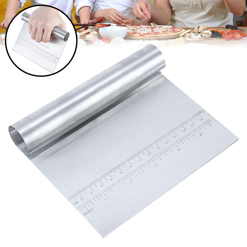 Stainless Steel Pastry Bench Scraper Dough Cutter Pizza Cake Cookies Divider