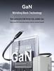65W GaN Fast Charger with Digital Display, Retractable Type-C Cable, and Multi-Port Compatibility for Apple and Android Devices.