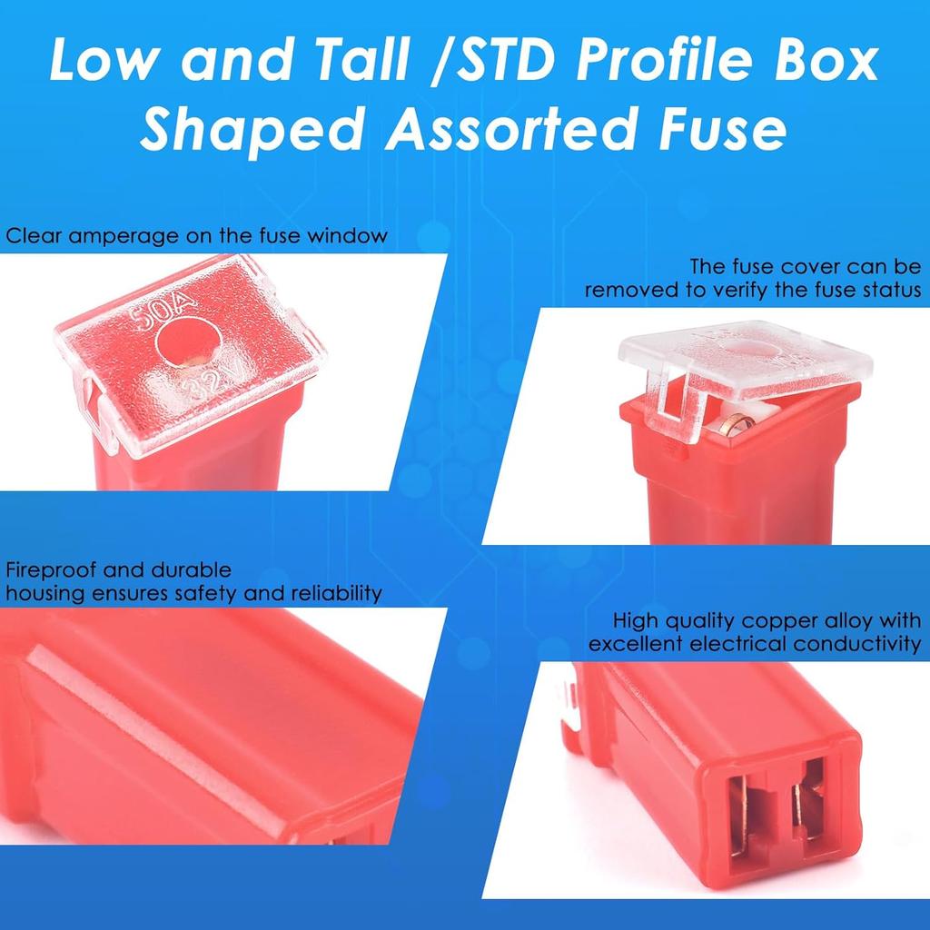 304Pcs Car Fuses Assortment Kit Include Standard & Small & Mini Size, Automotive Low And Tall/STD Profile Box Shaped Assorted Fuse With Fuses Puller