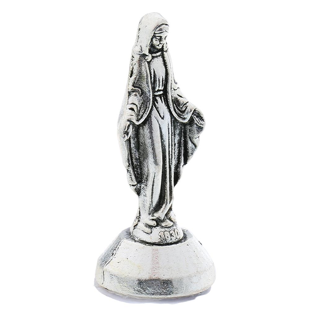 Madonna Virgin Mary Statue Alloy Bronze Decorative Sculpture Christian Ornament for Car Chapel House