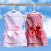 Yousheng Puppy Dress Plaid Printing Bow-knot Decor Apparel Two-legged Dog Costume Skirt for Summer