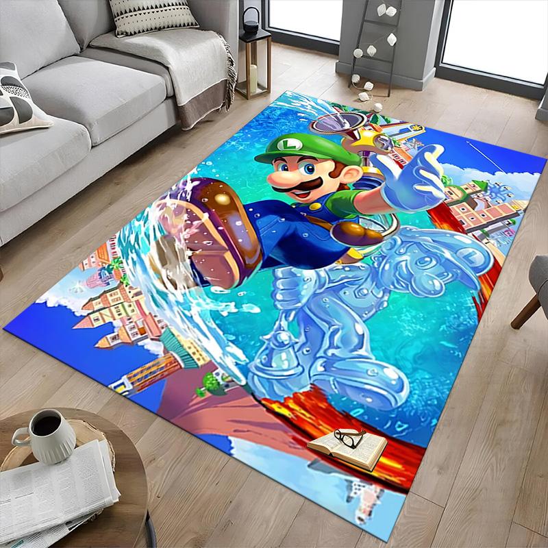 1pc Super Mario Bros Adventure Carpet for Playroom Bedroom Living Room Sofa Home Decor,kids Game Area Rug Non-slip Floor Mat Y72911