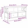 TV Stand with Drawers Black Oak Effect 90 x 33 x 45 cm