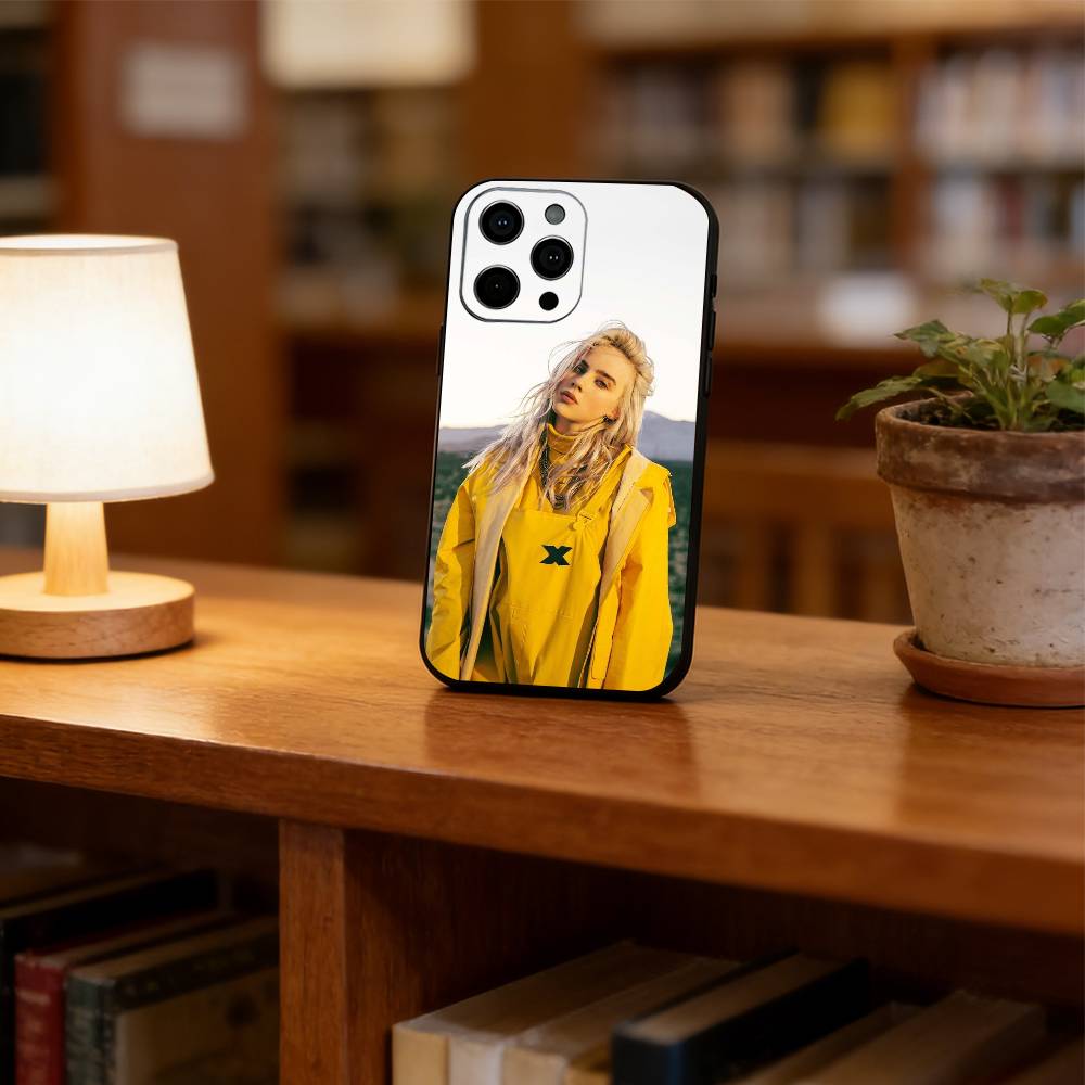 Billie Eilish Phone Case For iPhone 17,16,15,14,13,12,11 Plus,Pro Max,XS,Soft Silicone Black Cover