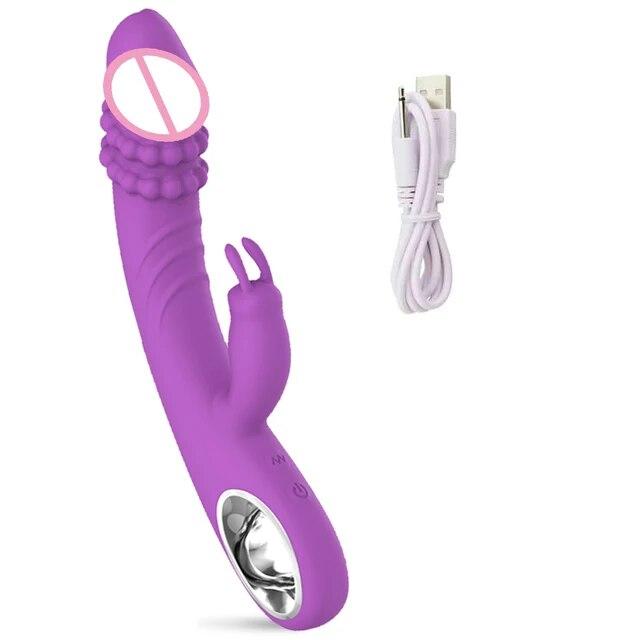 Powerful Rabbit Vibrator for Women G Spot Clitoris Stimulator Vagina Nipple Massage Dildo Masturbation Adults Sex Toy for Female