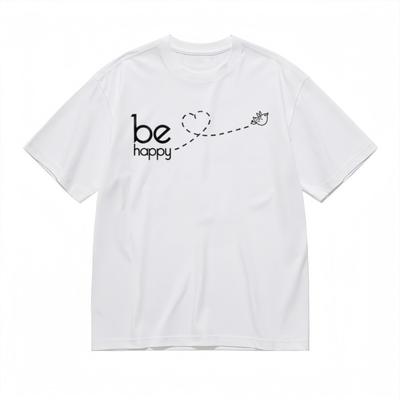 Women's Oversize Classic T-Shirt Dotted Line Positive Quote Design Cotton Tee