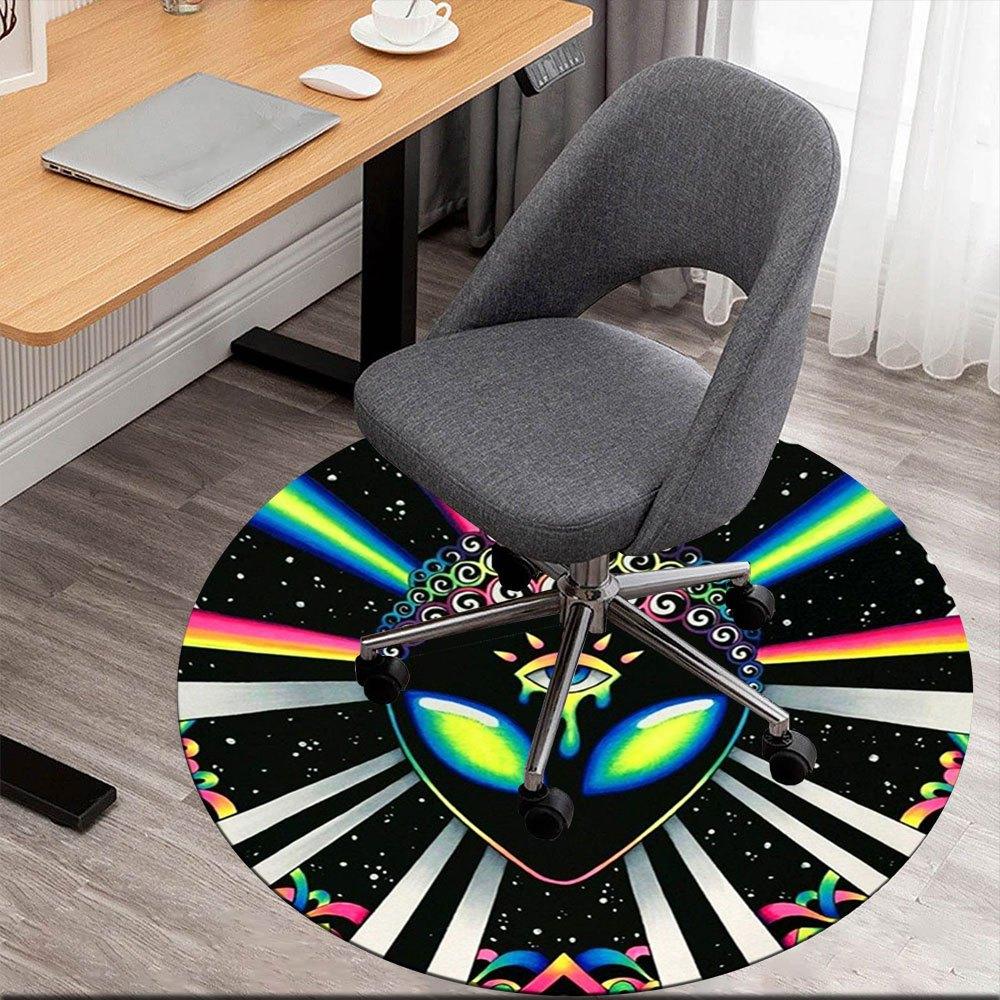 

Colorful Alien Face Tapestry - Psychedelic Space DecorRound Non-Slip chair mat chair carpet for office Rugs for Office Decor Gift For Valentine s Day 80cm by 80cm