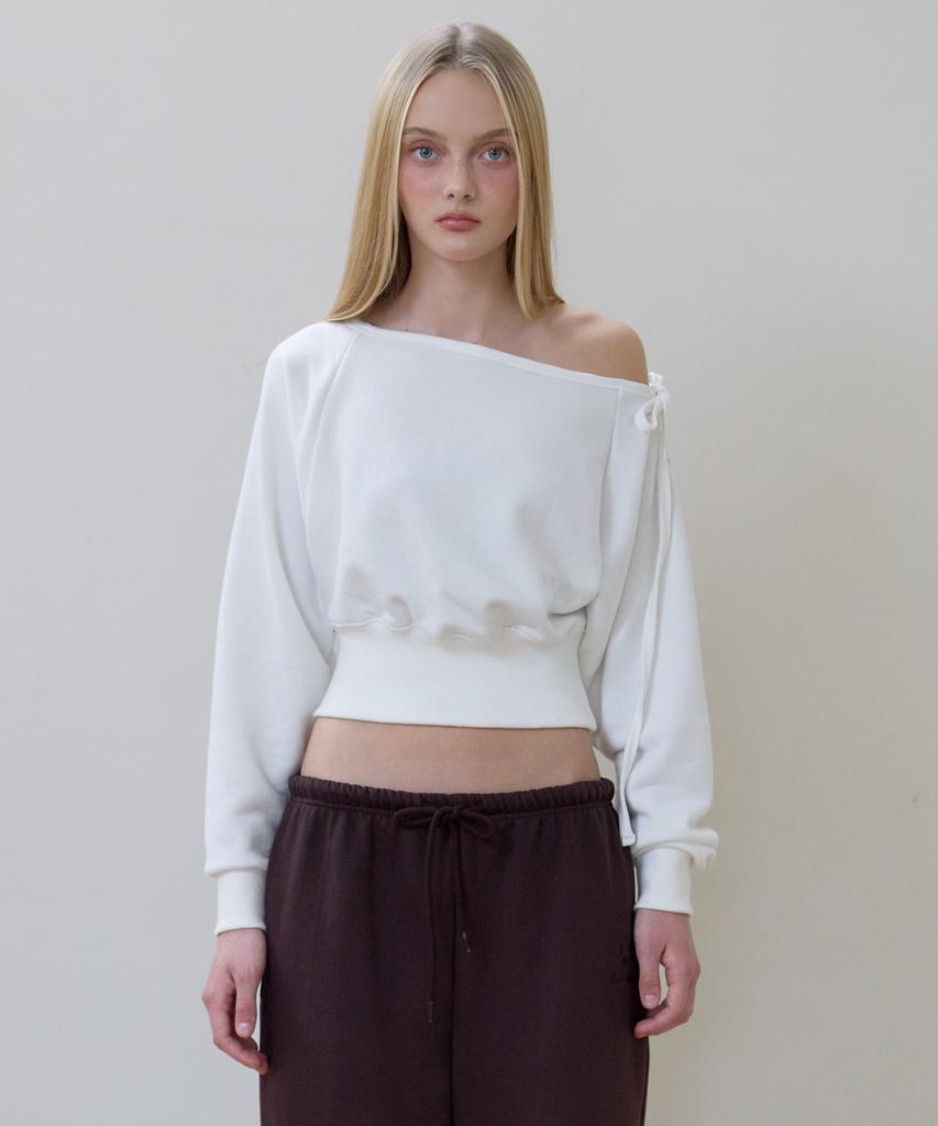 Rosefranz Wide Off-Shoulder Sweatshirt [Ivory]