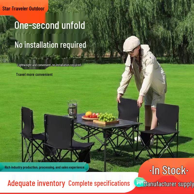 Portable Folding Egg Roll Table and Chair for Outdoor or Home Use