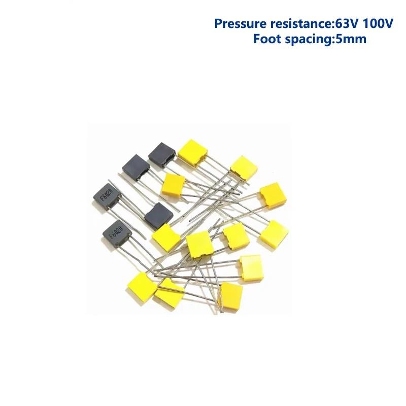240Pcs Correction Capacitor Assorted Kit 24Values x 10Pcs 100V 102J-105J Polypropylene Safety Plastic Film Capacitors Set