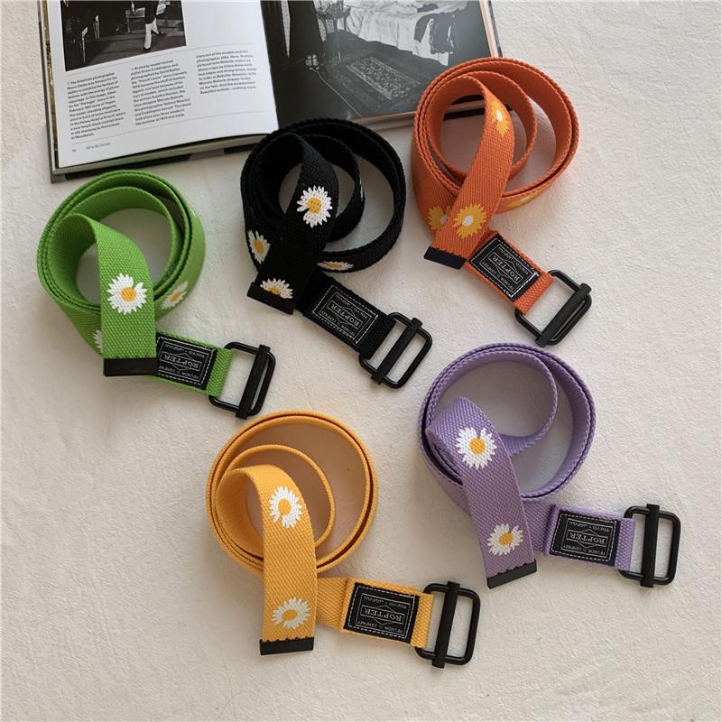 Daisy Belt Men'S And Women'S Non-Porous Canvas Adjustable Belt With Jeans Trend