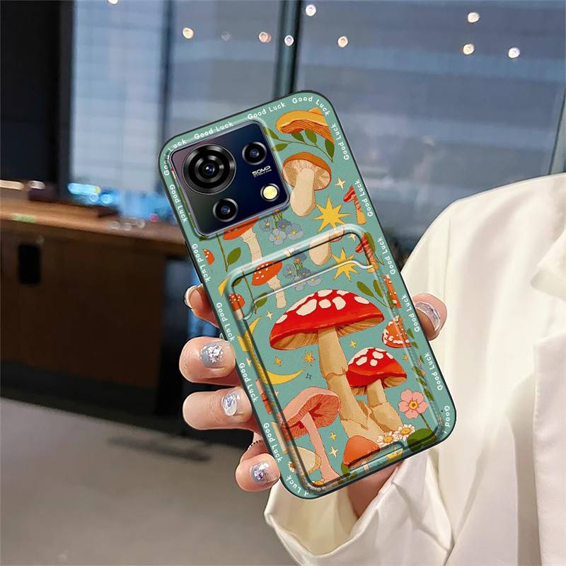 Card Slot Silicone Phone Case For ZTE Blade V50 Vita Fashion Design Dirt-resistant Waterproof Durable Anti-dust Card Bag