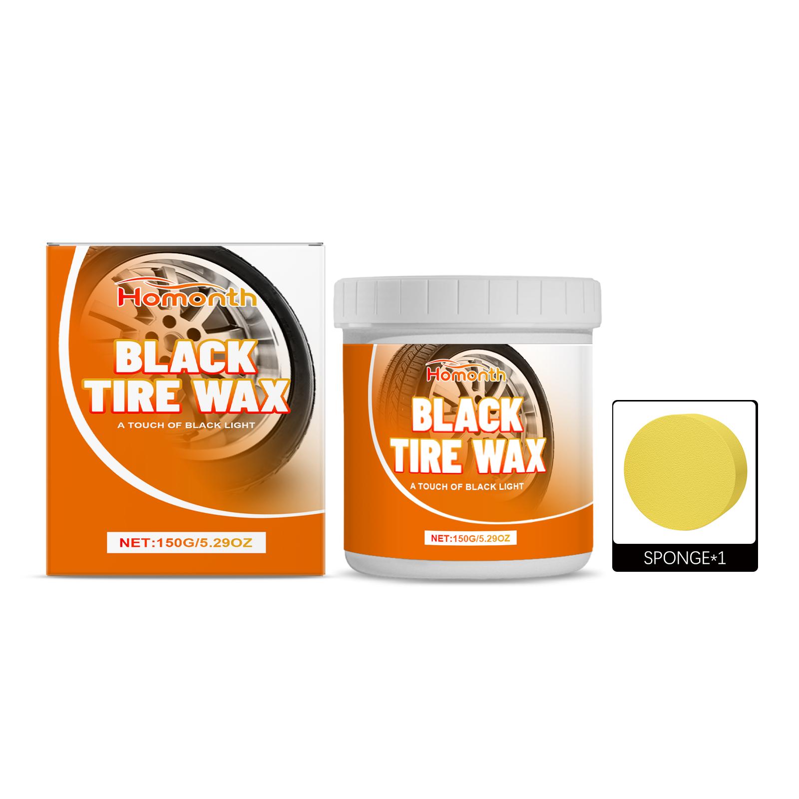 

Homonth Black Car Tire Wax (150g+ Sponge) - Tire Cleaner, Long-Lasting Shine, Decontamination & Rust Removal, Specialized Car Tire Care