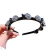 Antislip Hair Bands with Clips Elegant Shiny Hair Hoop Rhinestone Bangs Fixed Headband  Banquet
