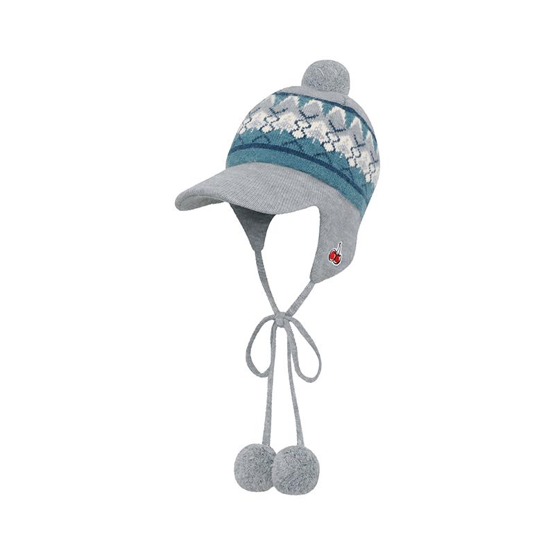 KIRSH Cherry Bohemian Pom-Pom Cap [Blue]