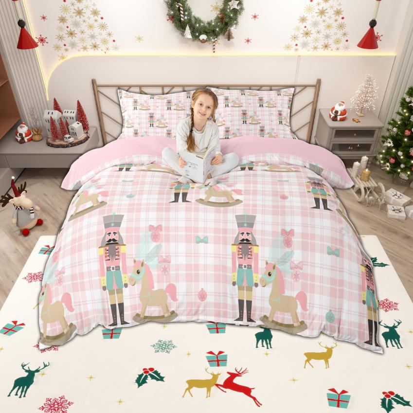 

Комплект пододеяльника Homewish Cartoon «Щелкунчик» для детей, Рождественский комплект постельного белья, Спальный набор на тему Рождества, Декор комнаты DE XS 100x135cm 2pcs&set