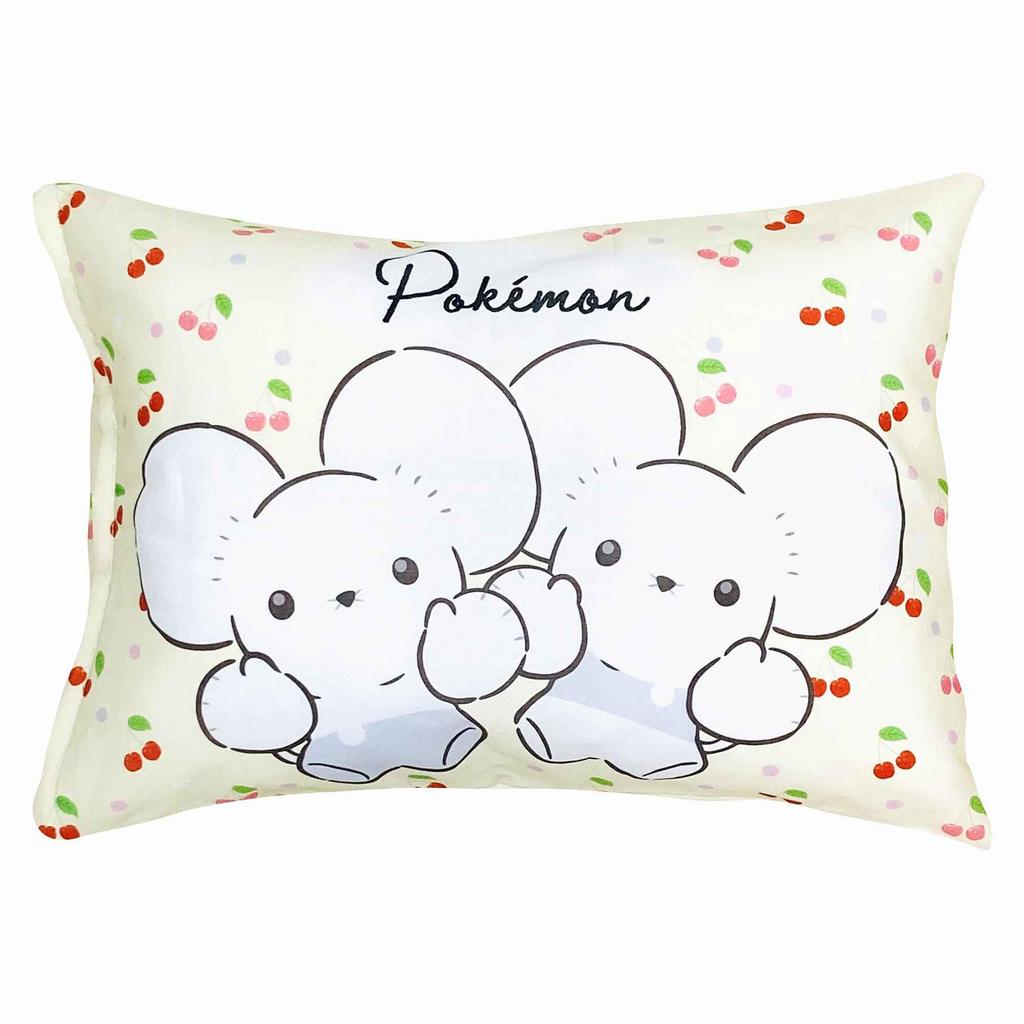 MORIPiLO Pokemon Pikachu and Wacka Cotton Includes Plush Character Morishita Pillows Children's Pillow, Low-Profile, Mouse, Yellow, Approx. 28x39cm,