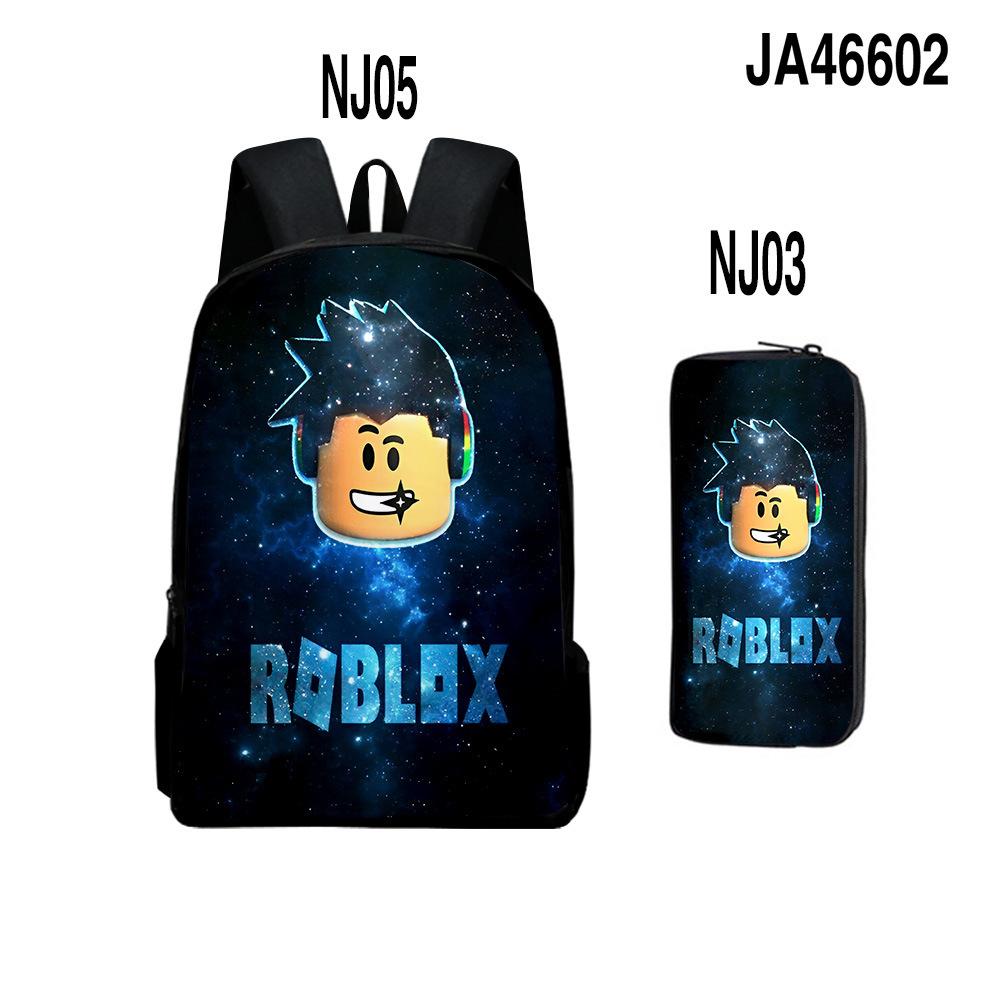 Roblox Two-Piece Set, Elementary And Middle School School Bag, Children'S Backpack, Cartoon Animation Backpack.