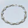 Natural Rainbow Moonstone Gemstone Handmade 925 Solid Silver Bracelet 7-8" O8h17