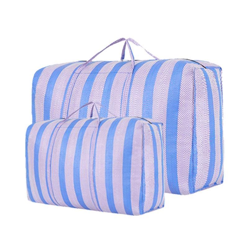 

Large Capacity Blue Stripe Woven Nylon Handheld Luggage Bag 85x43x36 синій/білий