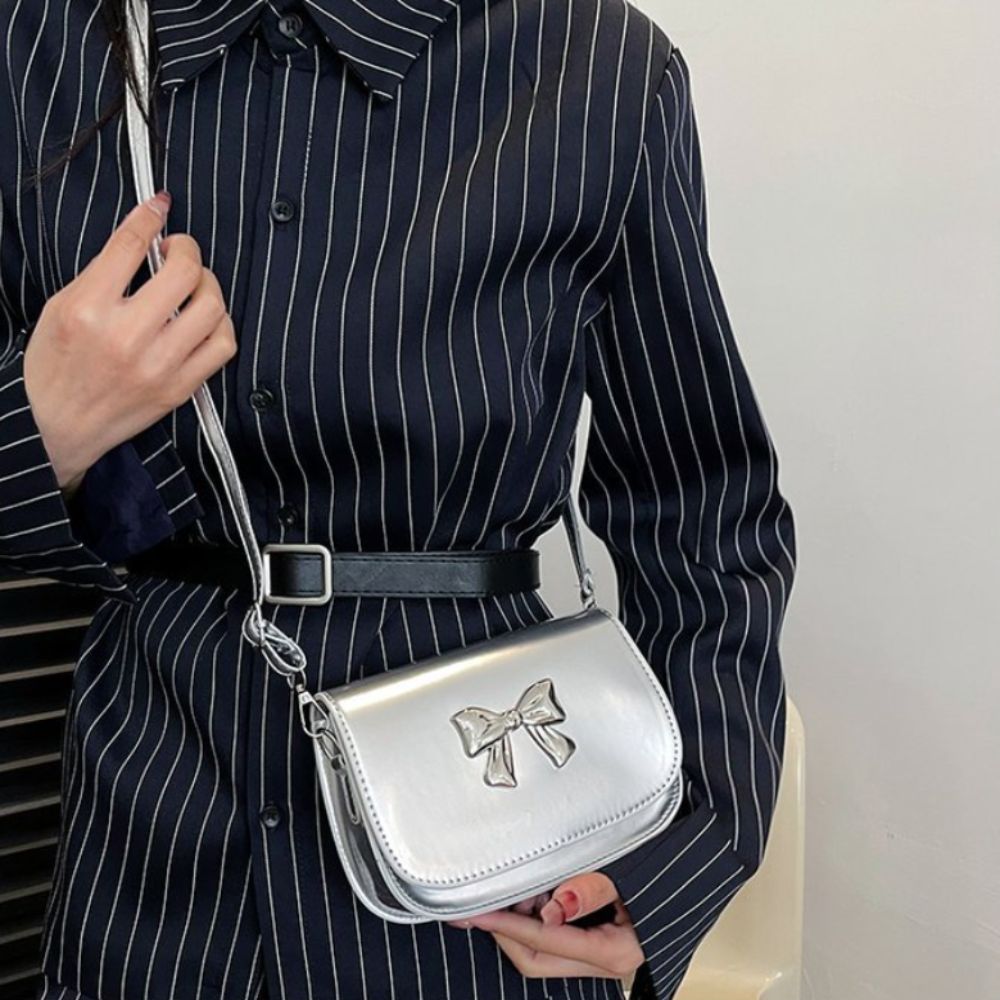 New Design Bowknot Armpit Bag Solid Color Y2k Small Handbag Casual Bow Crossbody Bag  Lady