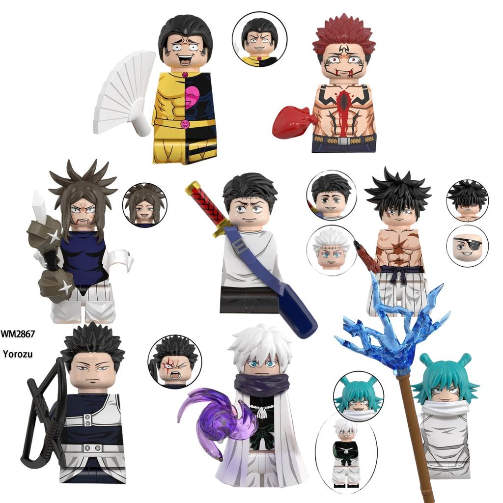 Jujutsu Kaisen Anime Cartoon Gojo Satoru Itadori Yuj Fushiguro Megumi Okkostu Yuta Building Blocks Mini Action Figures Kids Toy