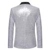 Heren paars pailletten smokingpak zwart satijnen revers 2-delig formeel feest blazer en broek set