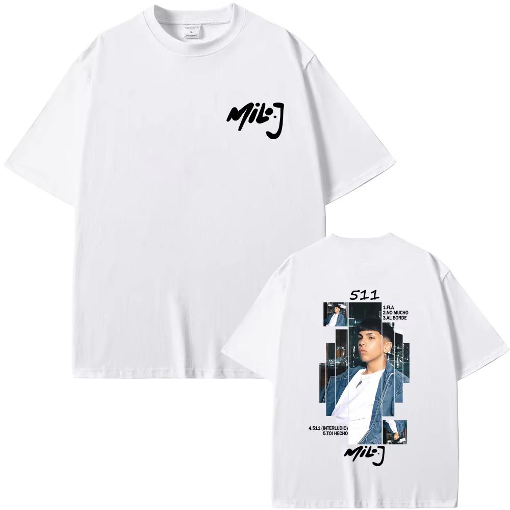 Rapper Milo J 100cotton mens shirt music Album Cover graphics oversized Short Sleeved Womens Y2k Hip Hop Streetwear Tshirt