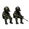 Mini Tactical Soldier Figurine, Realistic Sitting Sniper Resin Statue Model, Armed Special Forces Collectible Sculpture Decoration