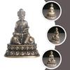 Brass Bodhisattva Decoration Statue Handcrafted Vintage Buddhist Home Decor for Desk Table Windowsill Bookshelf Cabinet Office