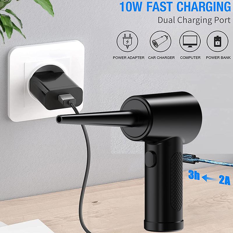 Electric Air Duster 15000mAh Portable Vehicle Car Dust Cleaner 51000RPM Compressed Air Blower Gun For PC Keyboard Cleaning USB-C
