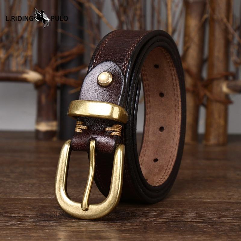 Belt Women Decorative Genuine Leather Belt Women Pin Buckle Pure Cowhide Retro Korean Style Fashion All-match