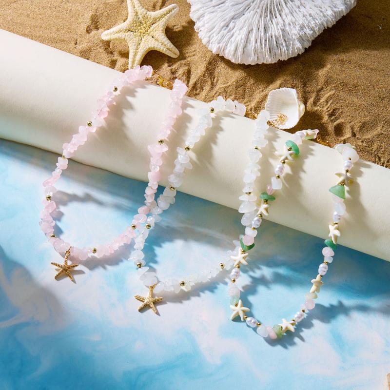 Fashionable Natural Seashell Beaded Necklace Shell Pendant Ocean Inspired Jewelry Choker Suitable For Women Holiday Party Daily
